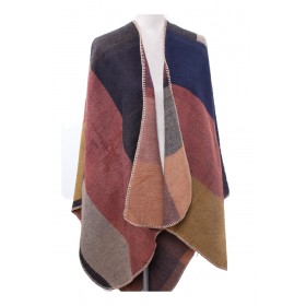 U Shape Square Print Poncho - 5 per pack - $3.00 ea